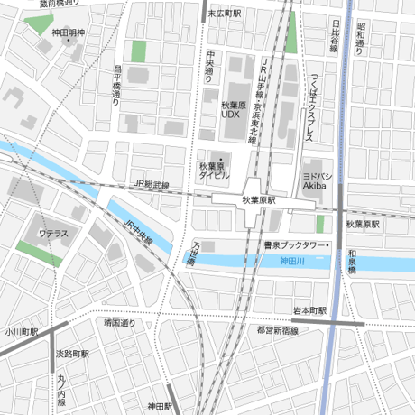 東京 秋葉原 ベクター地図データ(eps) 日本語