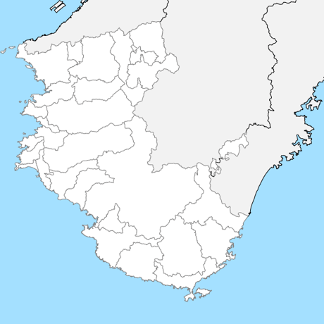 和歌山県 市区町村別 白地図 PDFデータ
