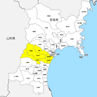 宮城県 市区町村別 白地図 PDFデータ