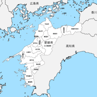 愛媛県 市区町村別 白地図 PDFデータ