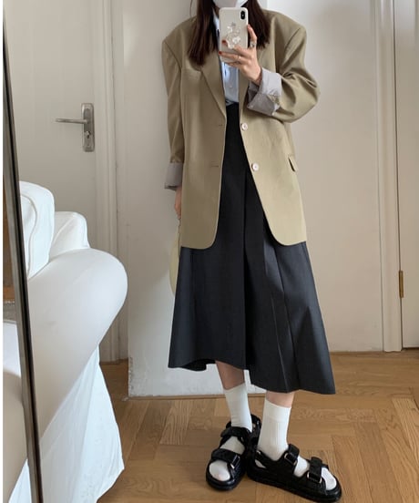 asymmetry design skirt/2color