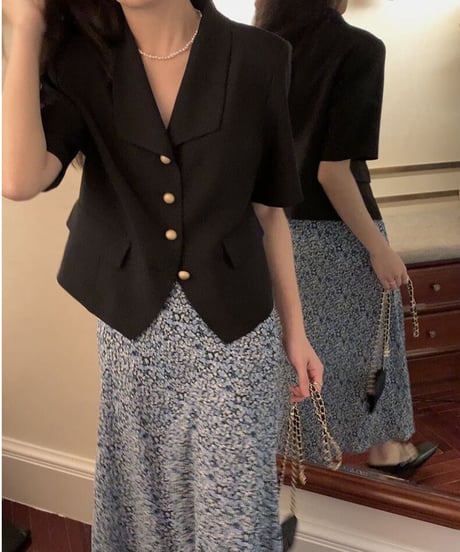 open collar jacket(half sleeve)/4color