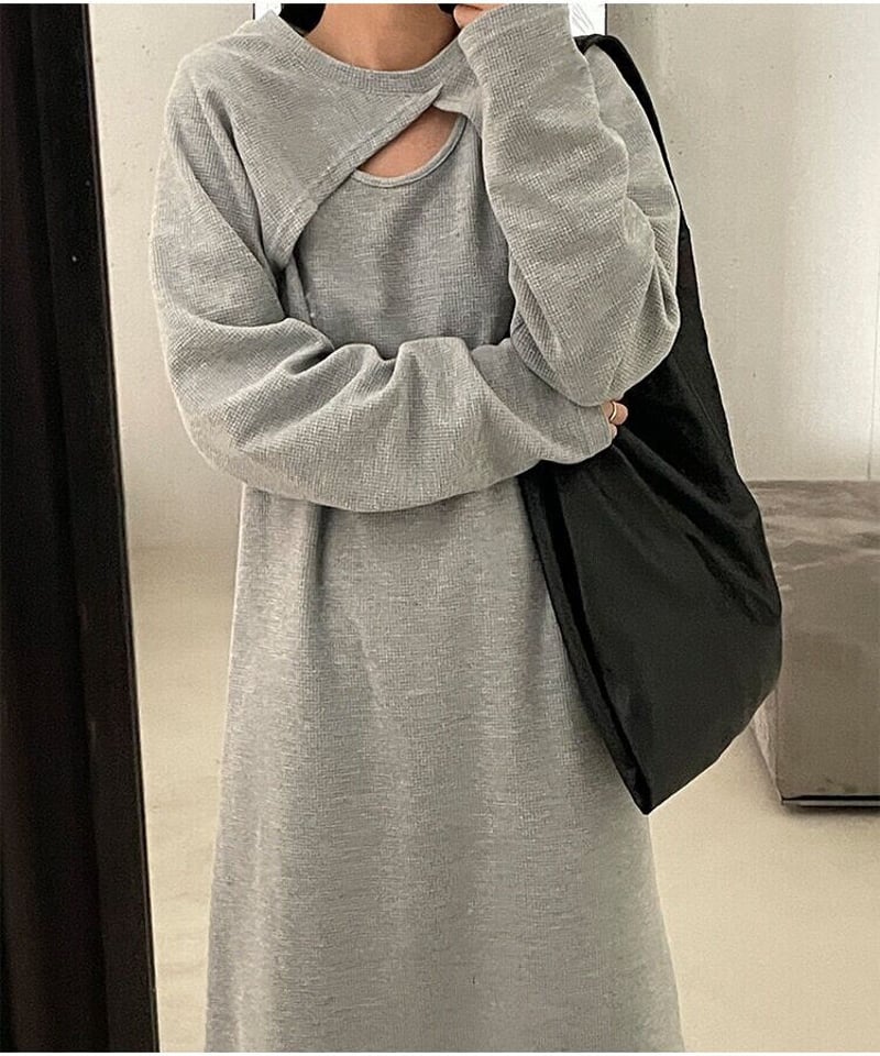 asymmetry bolero & one-piece SET/4color | as.style
