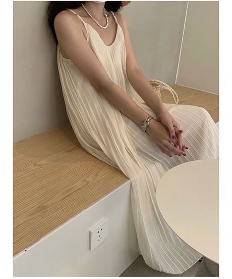 chiffon pleats camisole OP/2color