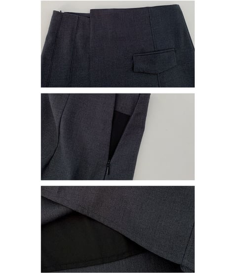 asymmetry design skirt/2color
