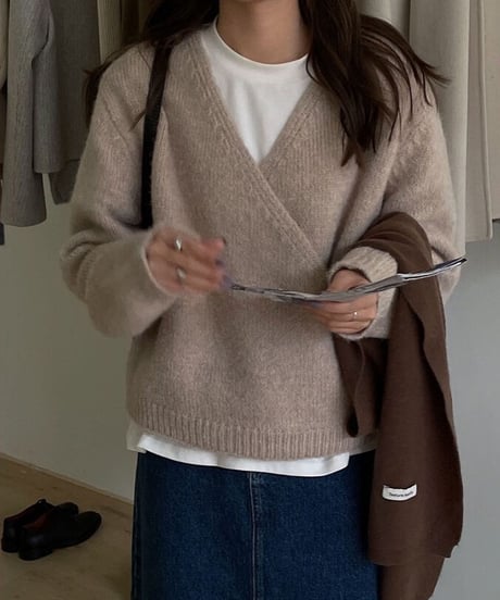 cache-coeur wool knit/2color
