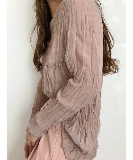[OUTLET]chiffon pleats tops/4color（ネコポス対象）