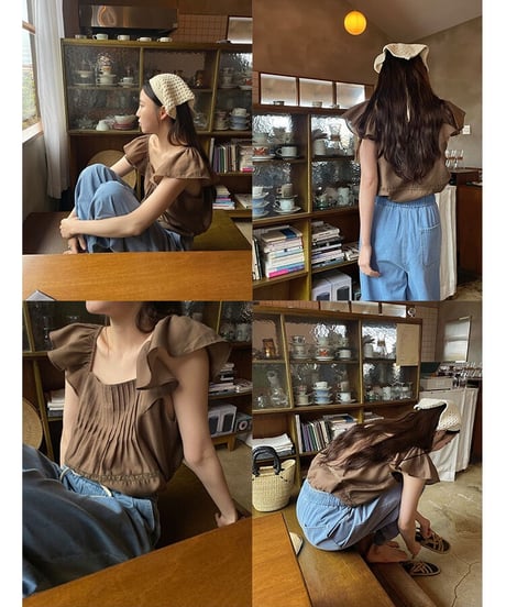 relax wide denim pants/2color