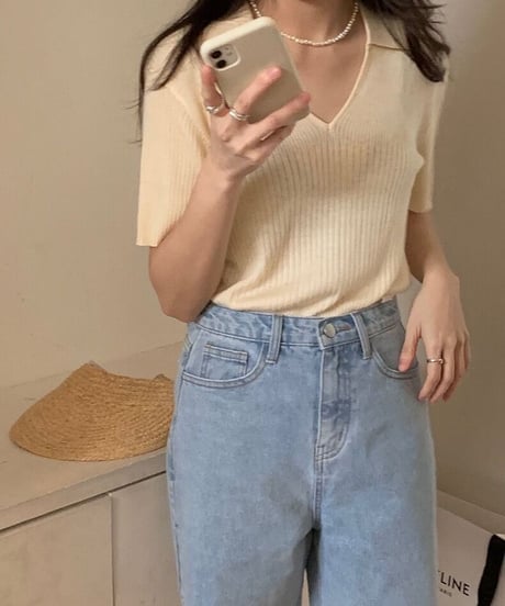 skipper knit shirt(half sleeve)/4color