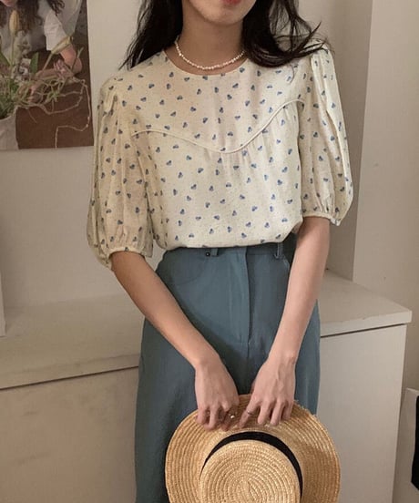 retro pattern blouse/2color(ネコポス)