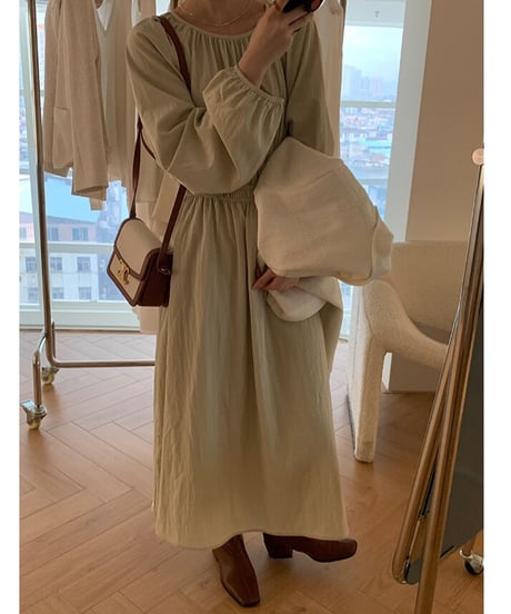 airy long dress/3color