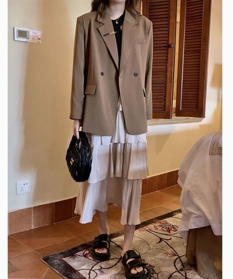 tiered long skirt/3color
