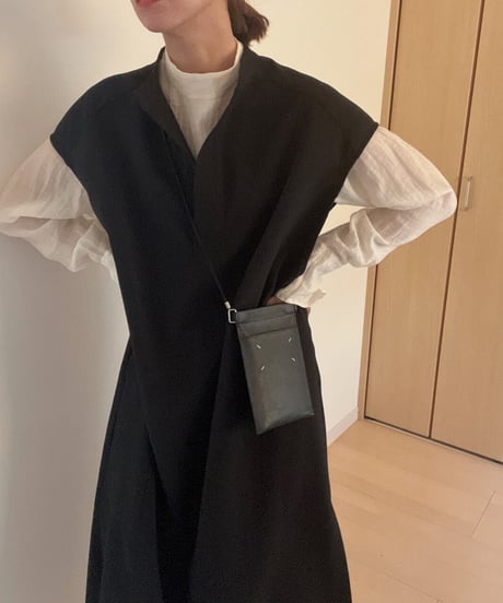 Key neck long dress/3color