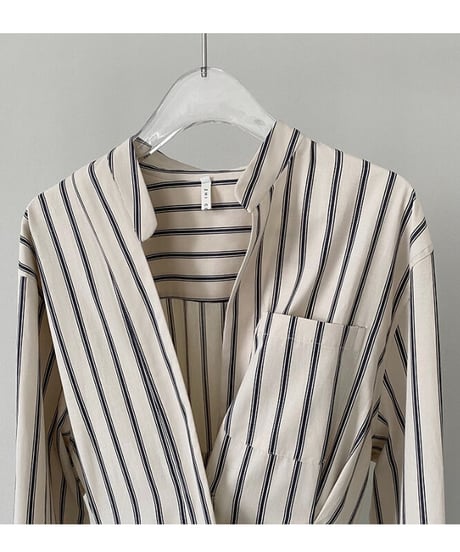 waist shape stripe shirt