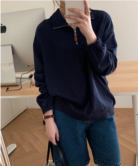 [OUTLET]half zip up pullover/3color
