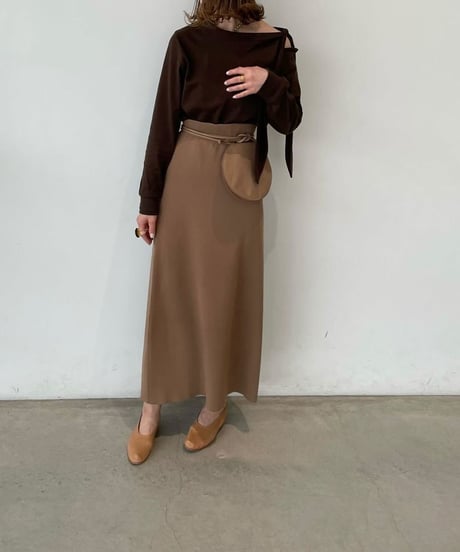 （Set up）semi flare long skirt/3color