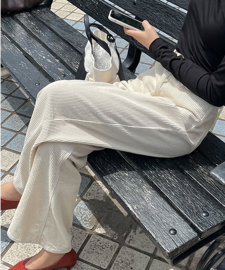 corduroy straight pants/4color