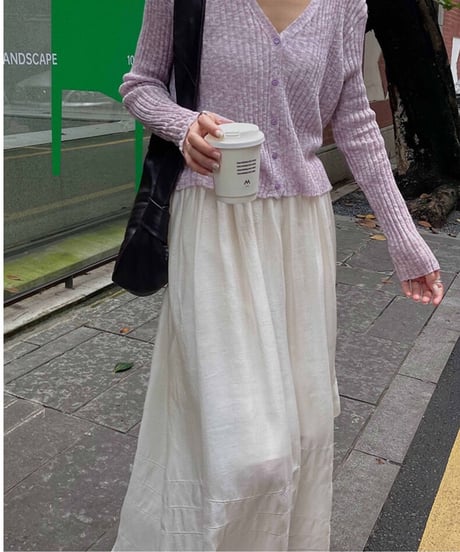 Tencel long skirt/2color