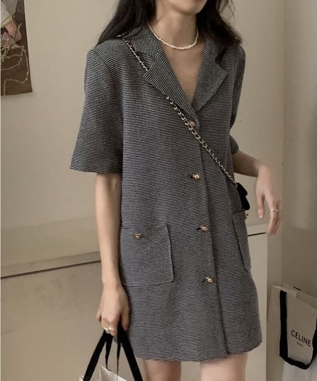 jacket mini dress(half sleeve)/2color