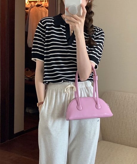border skipper knit tee/2color