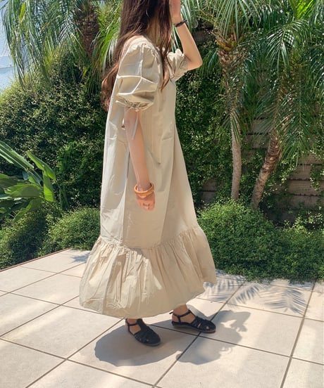 V neck long dress/3color