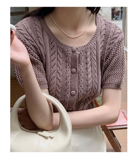 summer knit cardigan/4color(ネコポス)