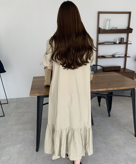 V neck long dress/3color