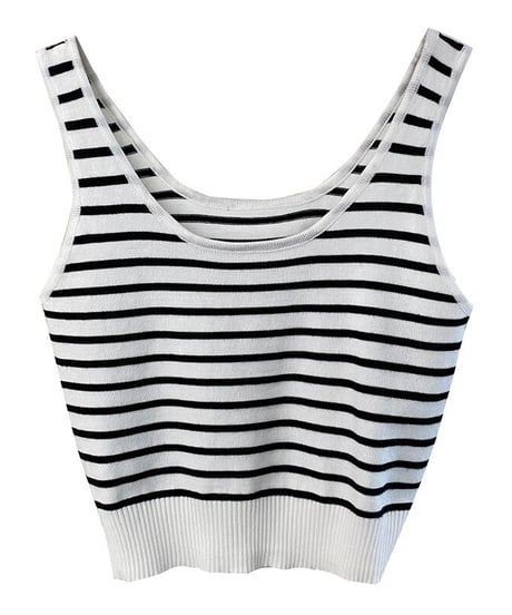 border cropped tanktop/2color(ネコポス)