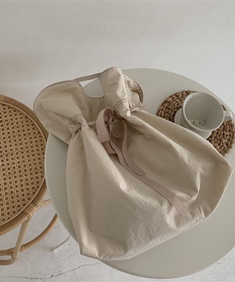 ribbon nylon tote bag/2color(ネコポス)