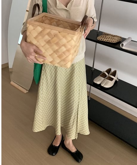 check side slit skirt/2color
