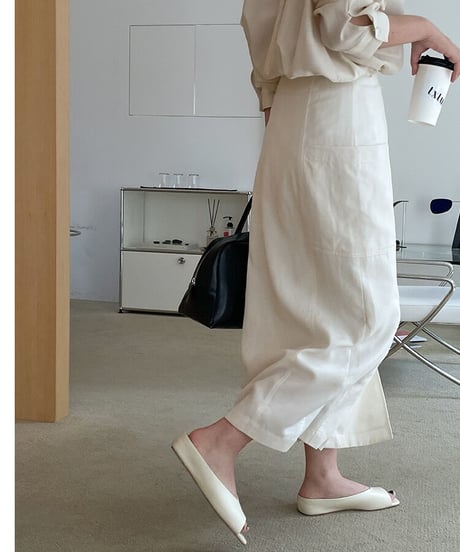 tencel wrap long skirt
