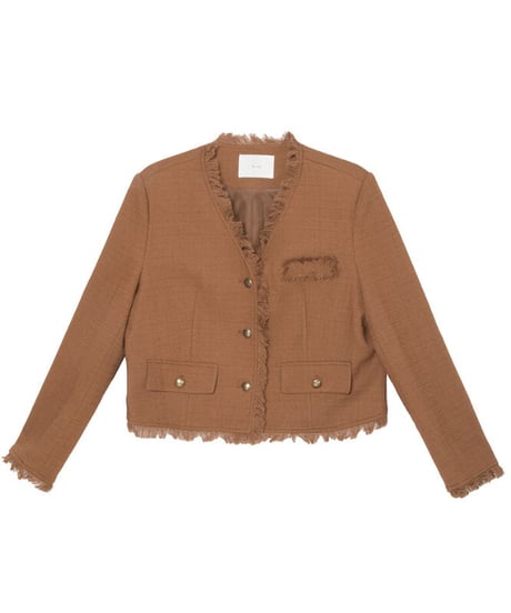 fringe V neck jacket