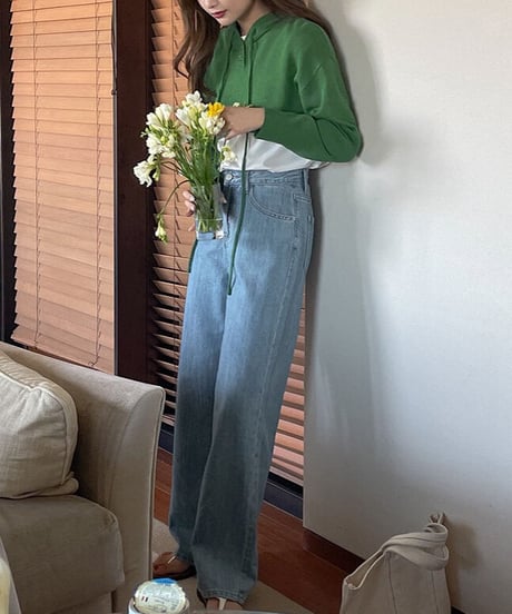 (standard)high rise straight denim/3color