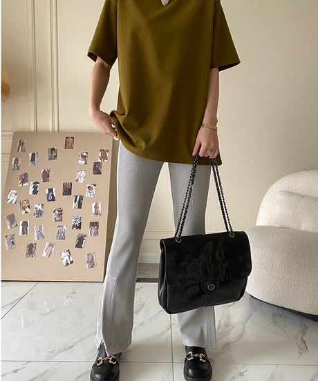 side slit lib pants/3color