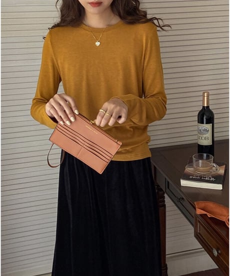 [OUTLET]color crew neck tops/6color