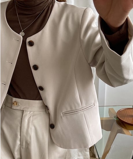 no collar button jacket/3color