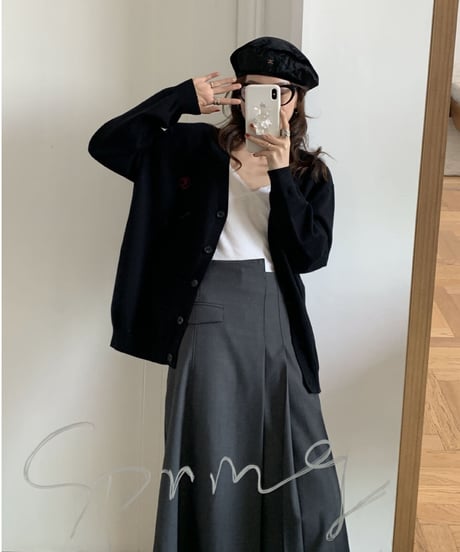 asymmetry design skirt/2color