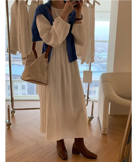 airy long dress/3color