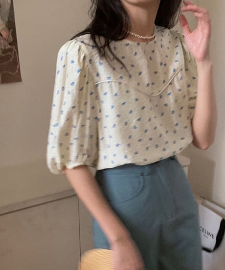 retro pattern blouse/2color(ネコポス)
