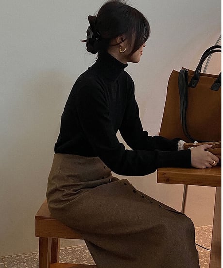 front button skirt/2color
