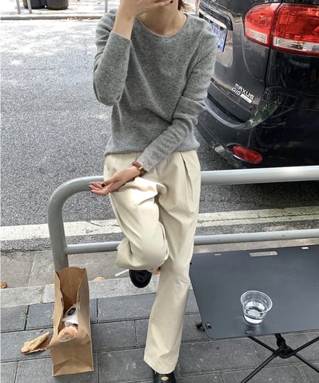 basic rib knit long-T/3color