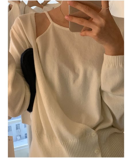 asymmetry design knit/2color
