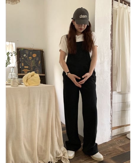 black denim salopette