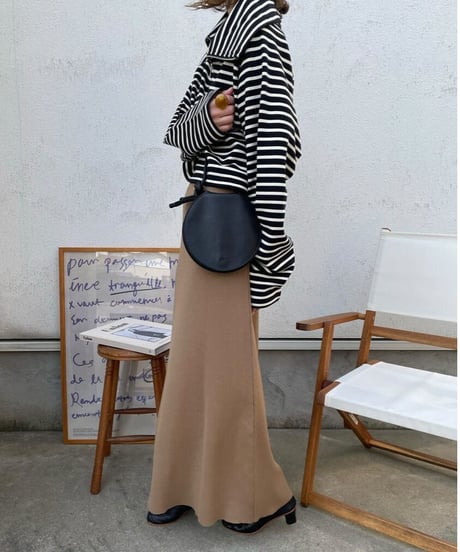 （Set up）semi flare long skirt/3color