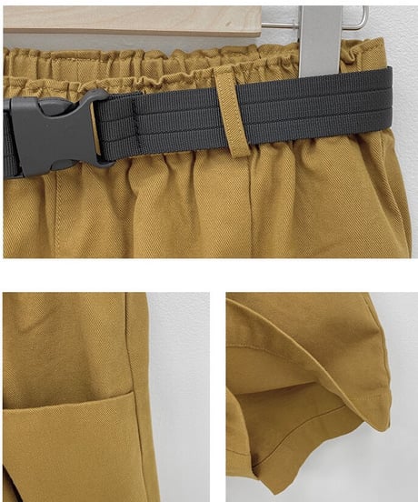half work pants & belt/3color