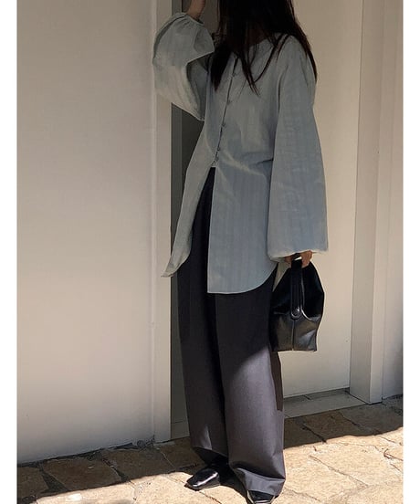 cotton linen long blouse/3color
