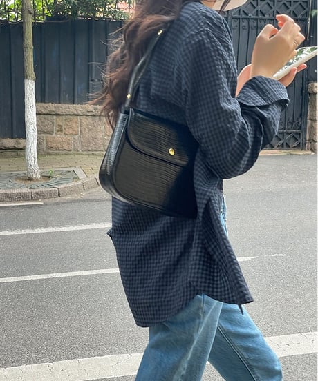 gingham check shirt/3color