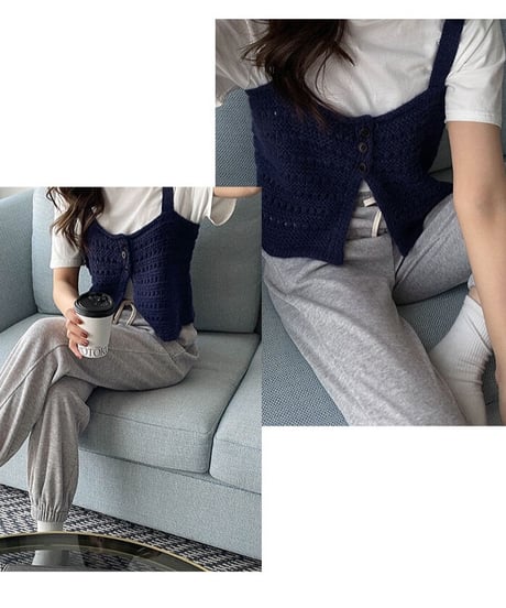 crochet knit bustier/3color(ネコポス)