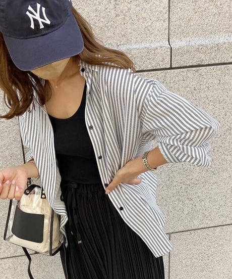 stripe over shirt/3color