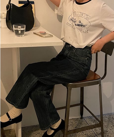 (standard)high rise straight denim/3color